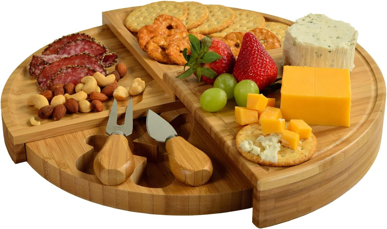 Picnic at Ascot Patented Bamboo Cheese Board/Charcuterie Serving Platter - Stores as a Compact We... | Amazon (US)