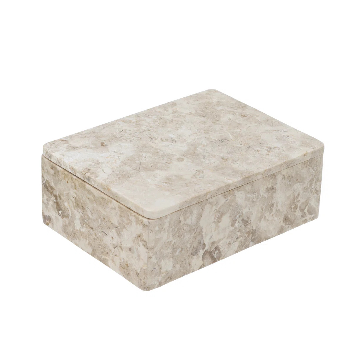 6x3x4" Rectangular Marble Storage Box With Natural Cream Finish | Wayfair North America
