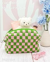 PAZIMIIK Checkered Makeup Bag for Purse Portable Zipper Make Up Pouch Small Cosmetic Case for Tra... | Amazon (US)