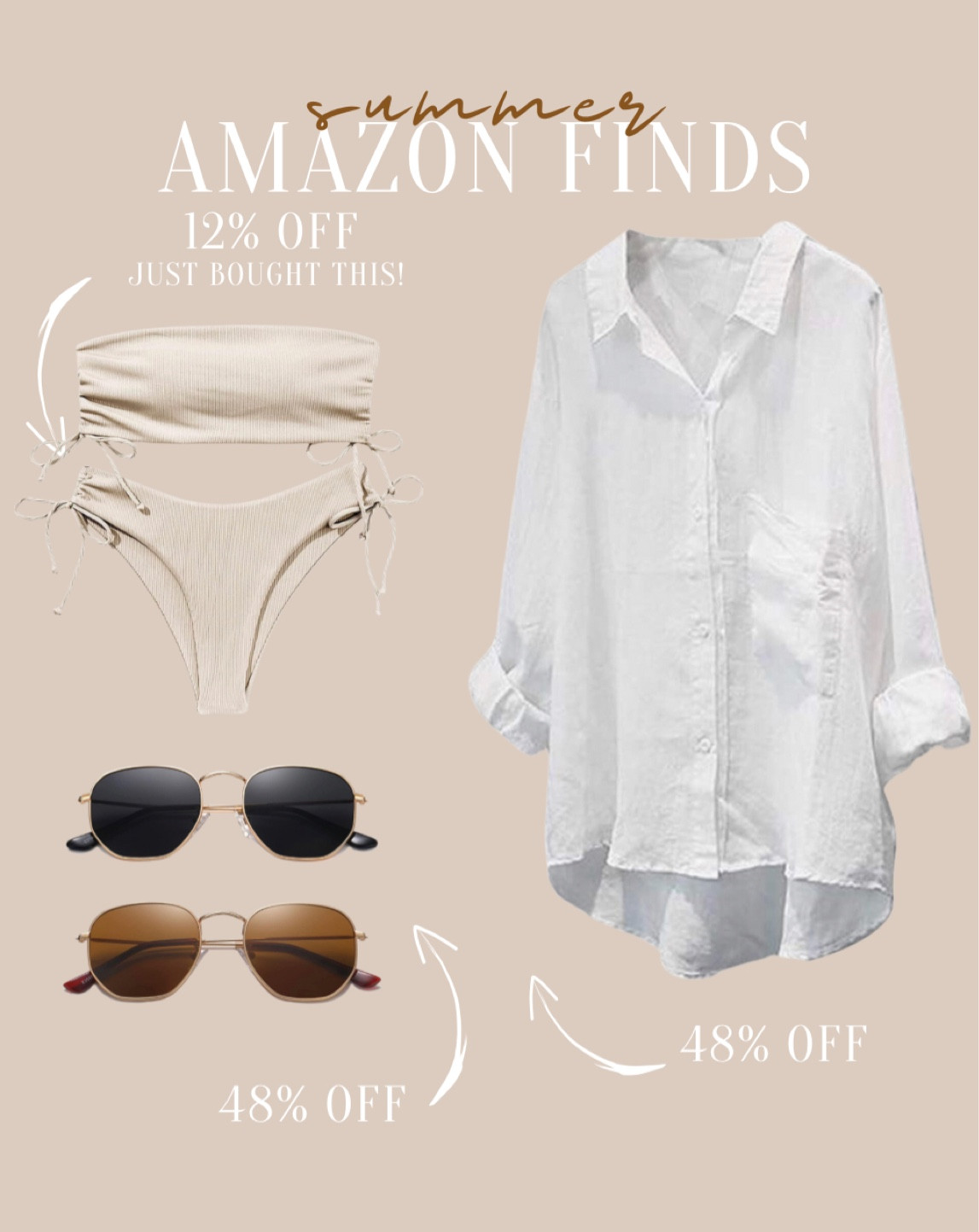 Summer Amazon Finds

Heard good things about the bathing suit so I’m definitely trying that. Also the button up closet staple has a lightening deal going one rn! Snatch before they’re all claimed!

Vacation 
Vacation finds
Holiday finds
Vacation outfit
Vacay fit
Beach day
Pool day

#LTKunder50 #LTKsalealert #LTKcurves
