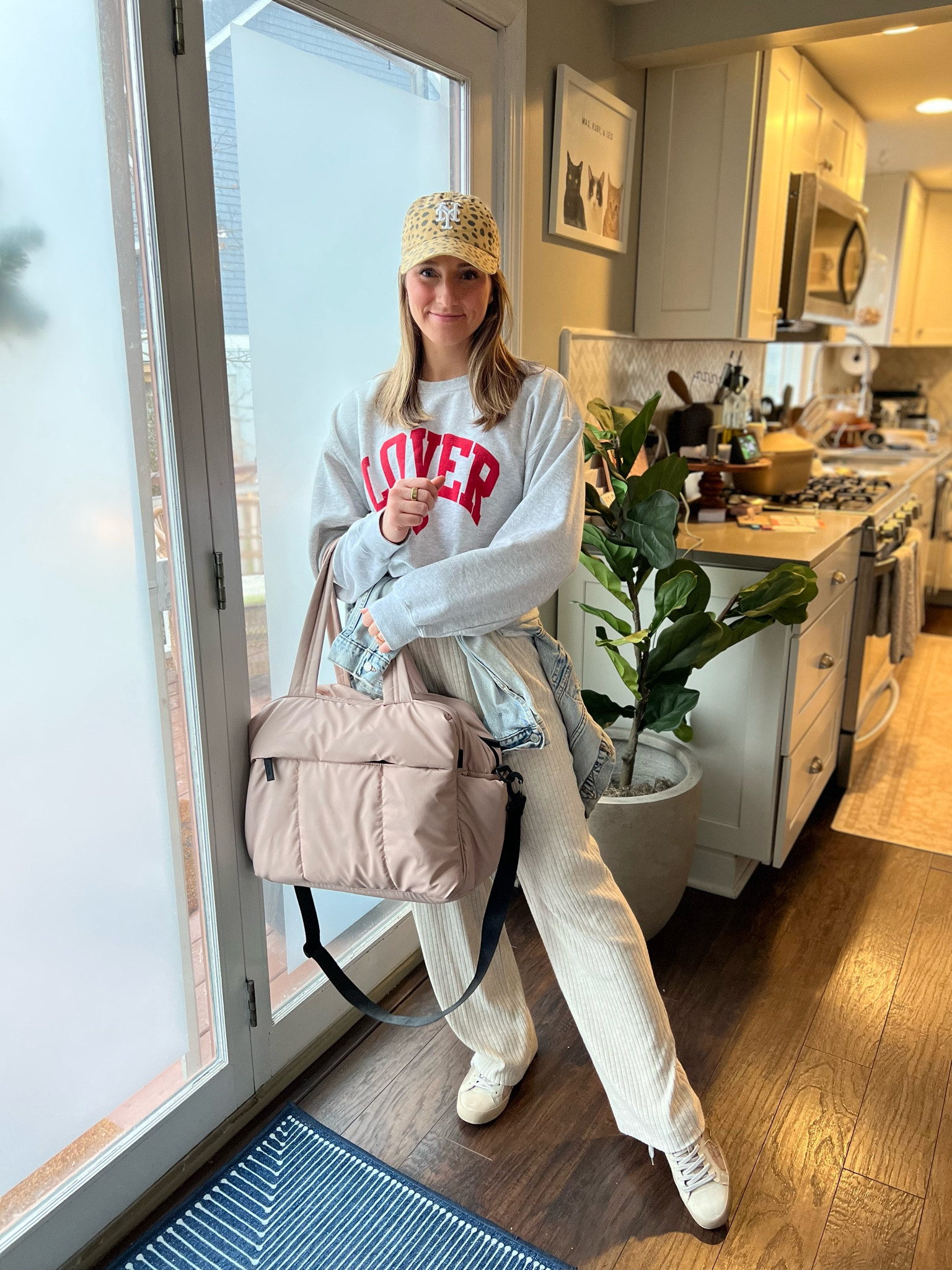 Todays travel outfit! 
Pants - size small
Sweatshirt - sized up to L
shoes - TTS 
Denim jacket - sized up to M 


#LTKunder50 #LTKsalealert #LTKunder100