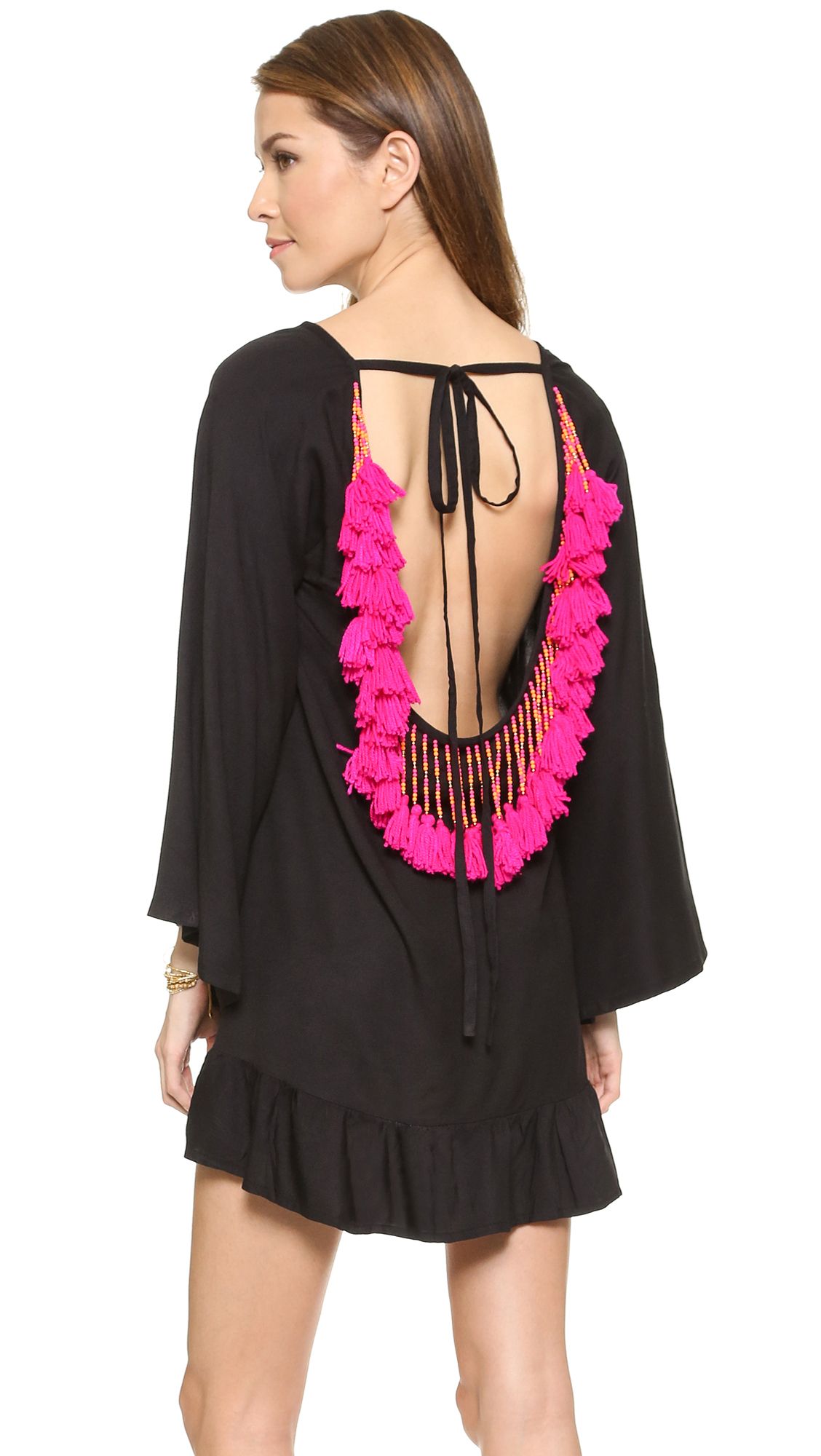 Sundress Indiana Short Beach Dress - Black/Pink | Shopbop