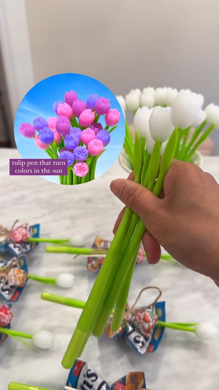 Our oldest is turning 10! If you need a party favor idea, love these color changing tulip pens. We tied  them with fruit snack + lollipop with twine, for a bag-free party favors. *kids party idea, crafts, stationery 

#LTKhome #LTKkids #LTKfamily