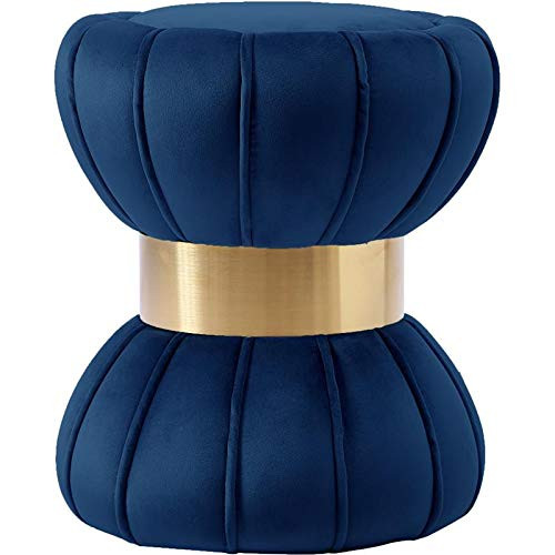 Meridian Furniture Vino Collection Modern | Contemporary Velvet Upholstered Hourglass Shaped Ottoman | Amazon (US)
