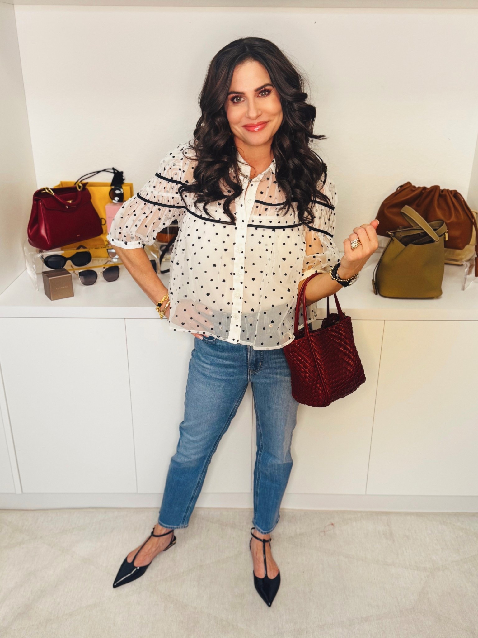 Such a cute organza too . Perfect for the upcoming holiday or really any day . Has so much versatility. Wearing a sm , jeans 25 p 

#LTKSaleAlert #LTKValentine #LTKOver40