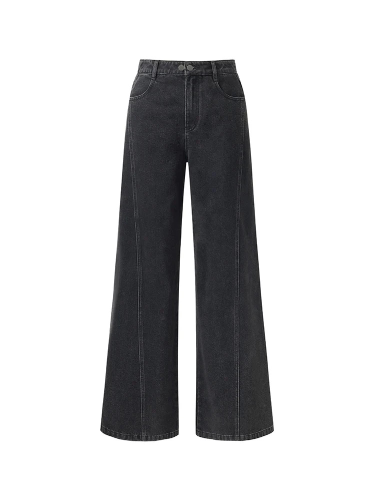 Denim Adjustable Waist Women Palazzo Jeans | GOELIA