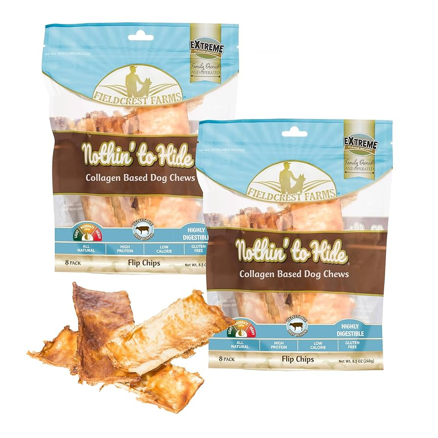 Fieldcrest Farms Nothin to Hide Flip Chips Dog Chews - Natural Rawhide Alternative Treats for Dog... | Amazon (US)