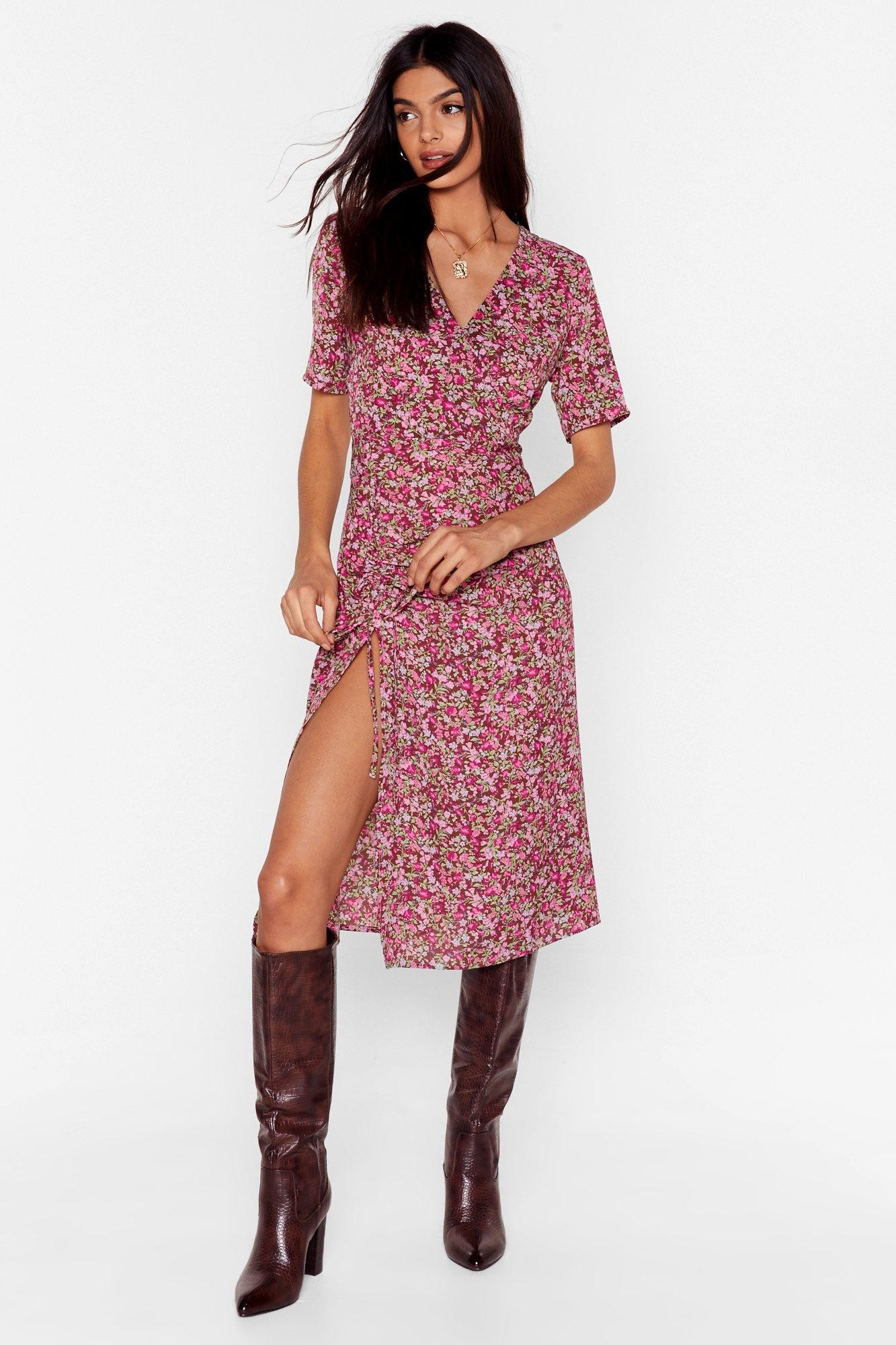 Womens We Plant Help It Floral Midi Dress - Brown | NastyGal (US & CA)
