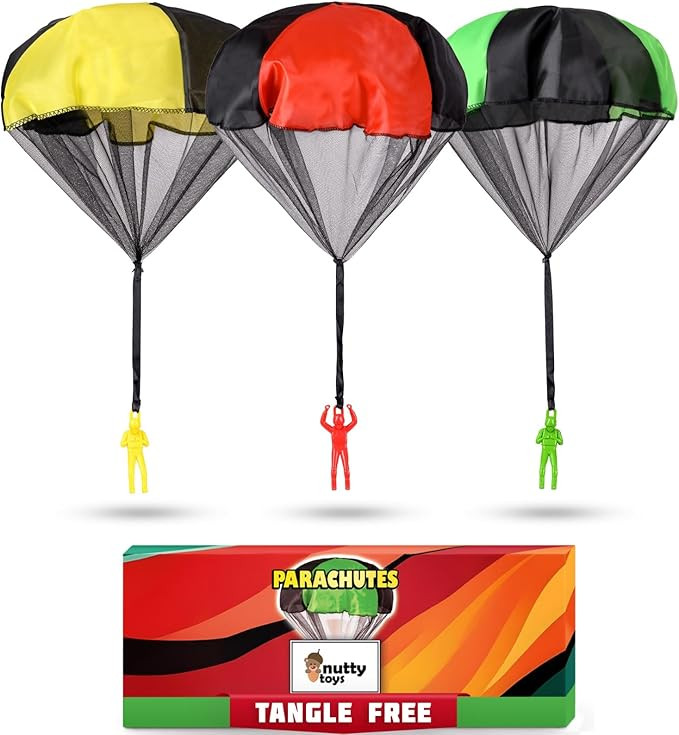 NUTTY TOYS Parachute Toys for Kids - Tangle Free Outdoor Flying Parachute Men, Top Indoor & Outsi... | Amazon (US)