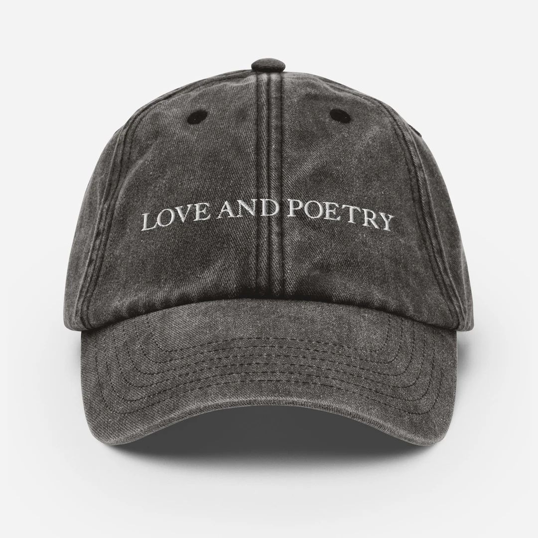 Love and Poetry Vintage Embroidered Hat Taylor TTPD the Tortured Poets Department Dad Cap Basebal... | Etsy (US)