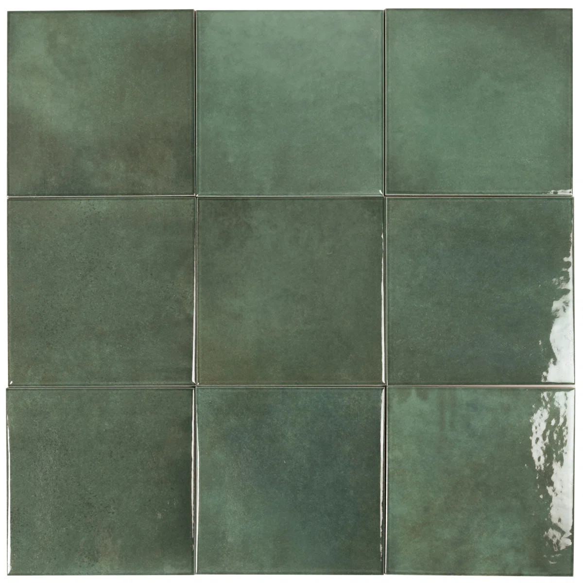 Zahara 6x6 Moss Green Porcelain Zellige Square Wall and Floor Tile (5.38 sq ft/case) - 22 Pack (Set of 22) | Wayfair North America