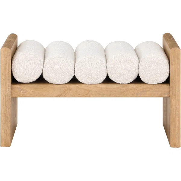 Boucle Fabric Wood Bench | Wayfair North America