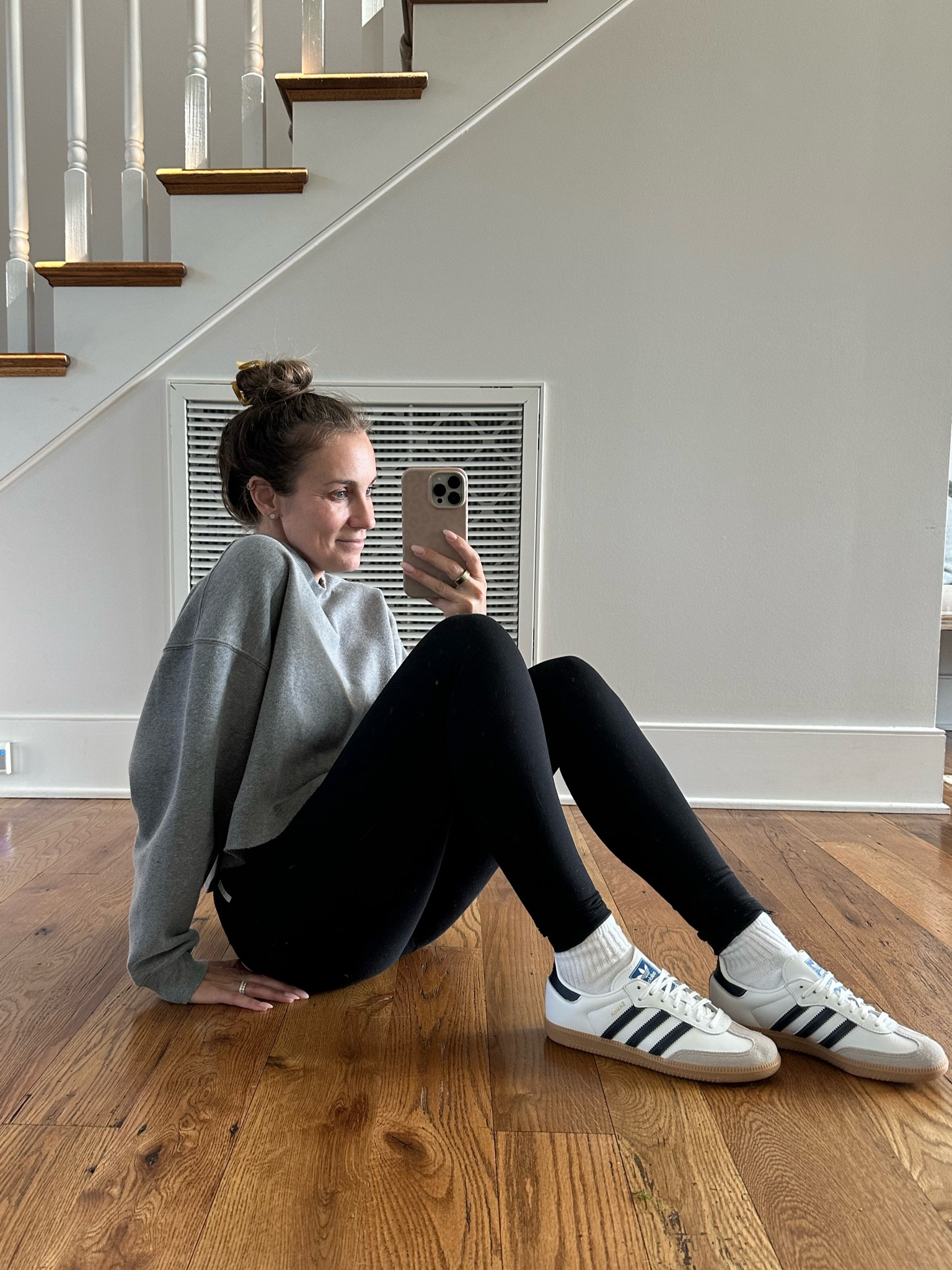 Finally got my hands on a pair of Adidas Sambas. Wearing big kids size 5.5 (women’s 7). Love the way they fit and the narrow shape. Cropped sweatshirt is from Target and under $20.

#LTKfitness #LTKshoecrush #LTKfindsunder100