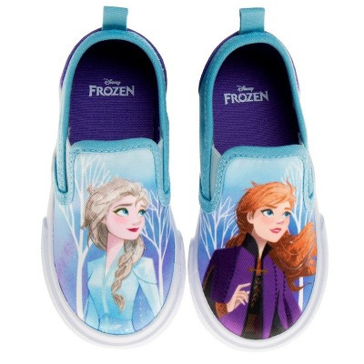 Disney Frozen Toddler Girls Slip On Canvas Sneakers, Blue, 11 | Target