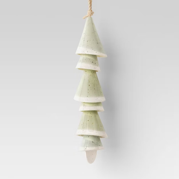 Stoneware Reactive Glaze Hanging Chimes Green - Smith & Hawken™ | Target
