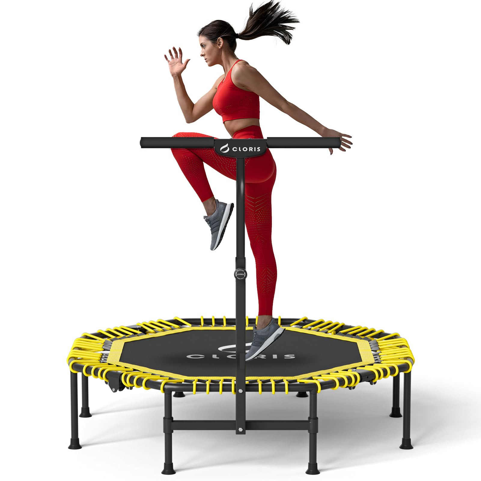 CLORIS 40''/48'' Foldable Fitness Trampoline - Max Load 400lbs / 450lbs, Rebounder with Adjustabl... | Amazon (UK)