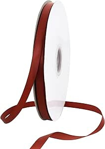 TONIFUL 3/8 Inch x 100yds Rust Satin Ribbon Thin Solid Fabric Ribbons Roll for Gift Wrapping Invi... | Amazon (US)