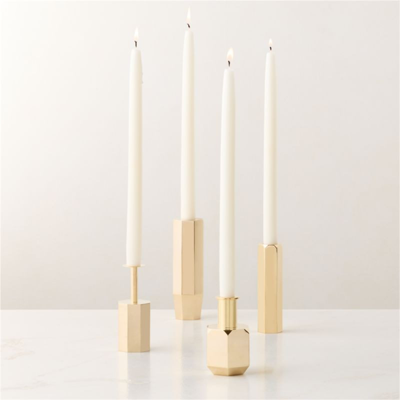 Celestine Brass Taper Candle Holders Set of 4 by goop + Reviews | CB2 | CB2