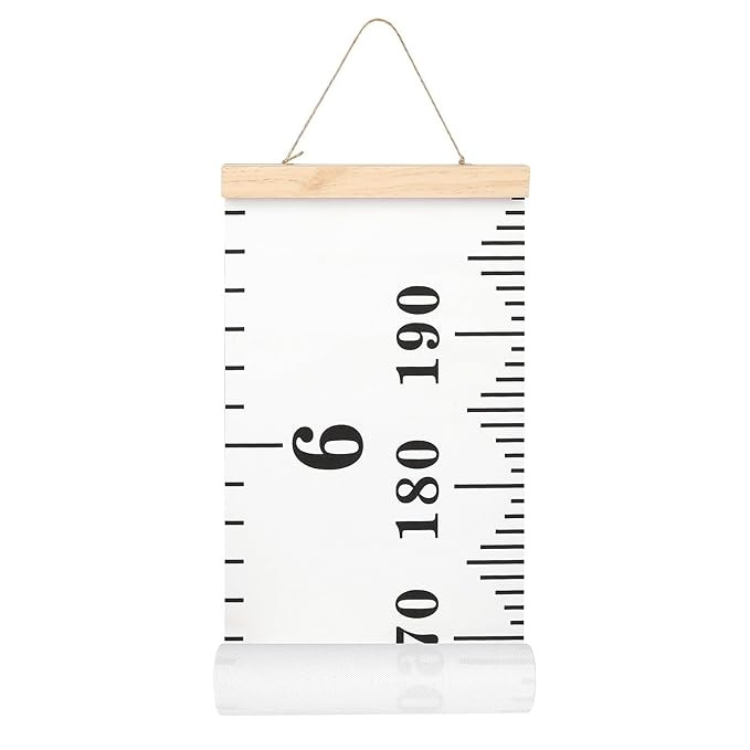 Mibote Baby Growth Height Chart Handing Ruler Wall Decor for Kids, Canvas Removable Height Growth... | Amazon (US)