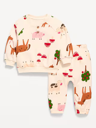 Printed Henley Sweatshirt and Sweatpants Set for Baby | Old Navy (US)