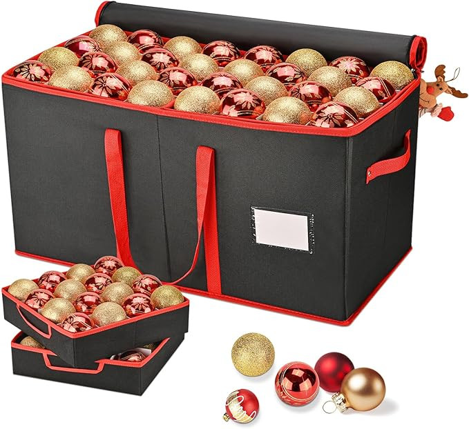 Christmas Ornament Storage Box, Ornament Storage Organizer Fits 128 of 3 inch Ornament Balls, 8 R... | Amazon (US)