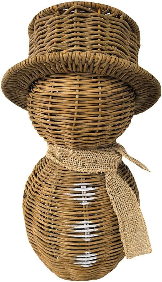 Rattan Snowman, Wicker Christmas Decoration Snowman Plush Snowmans with Scarf for Home Garden, Vi... | Amazon (US)