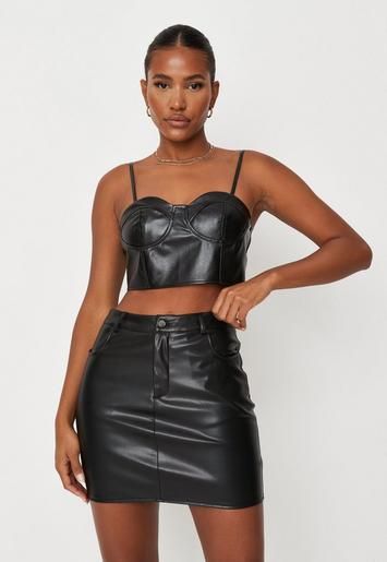 Missguided - Black Faux Leather Mini Skirt | Missguided (US & CA)