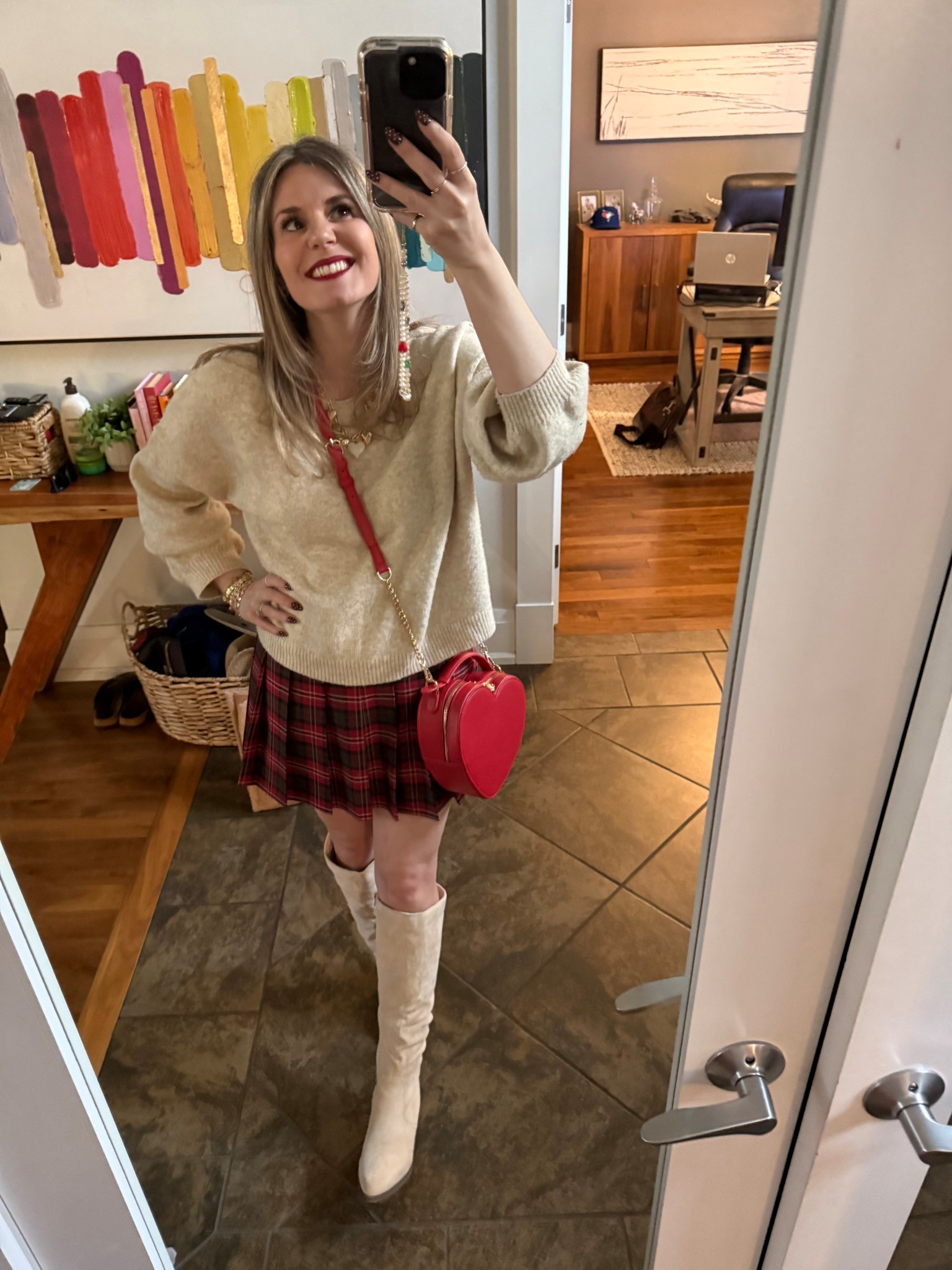 I’m in a size small sweater and size 4 skirt  

#LTKcanada #LTKstyletip #LTKwinter