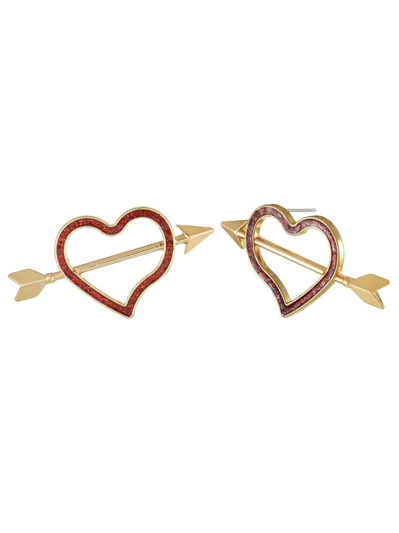 Way to Celebrate Valentine's Day Heart Arrow Earrings, 1 Pair | Walmart (US)