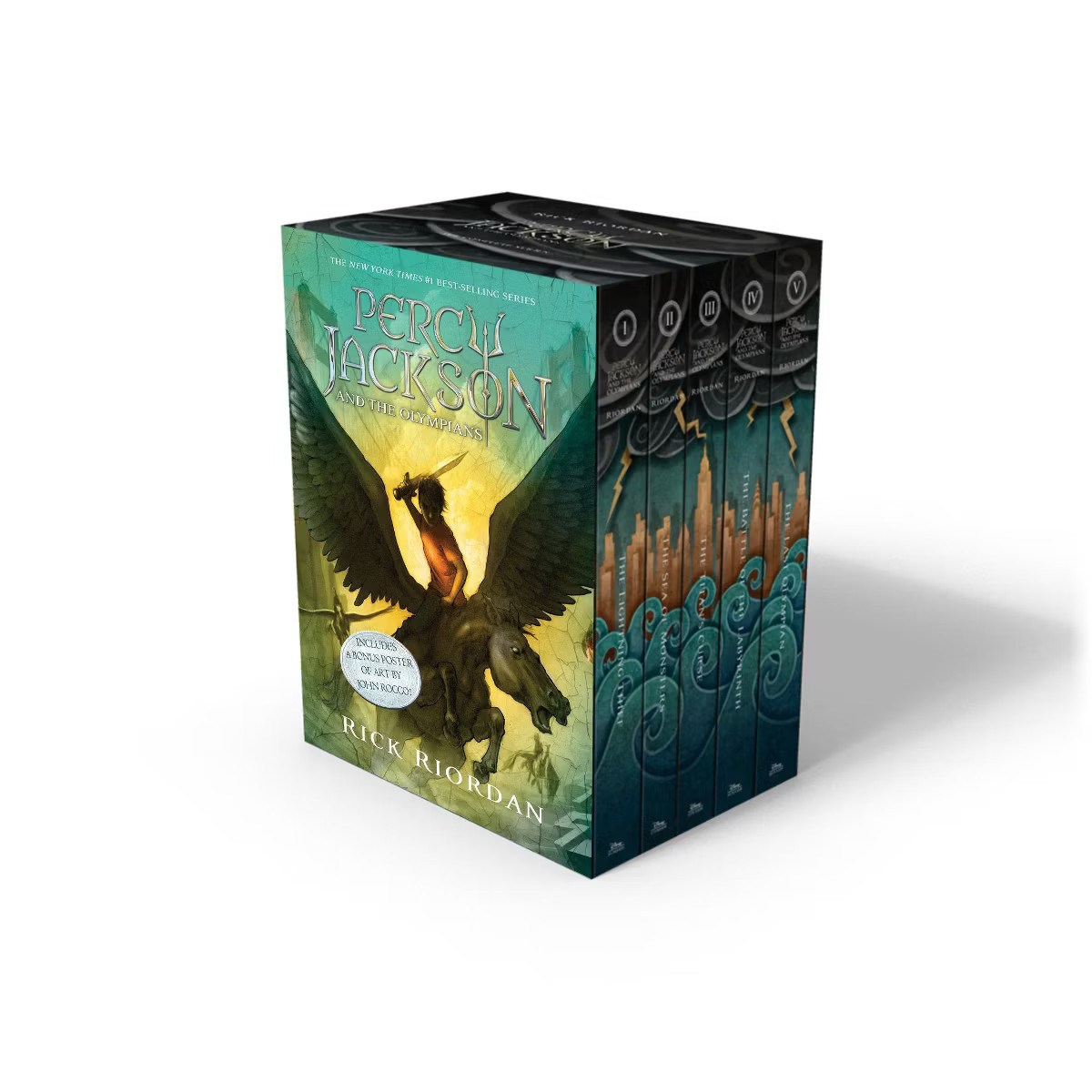 Percy Jackson and the Olympians 5 Book Paperback Boxed Set with poster - by Rick Riordan (Paperba... | Target