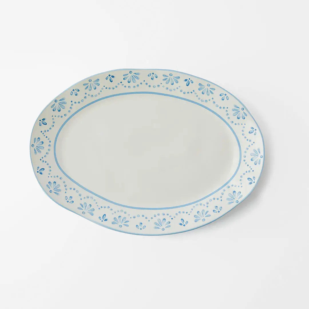 Lucinda Oval Platter - Blue/White | Bed Bath N' Table