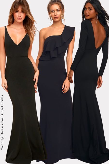 Black maxi dresses at Lulus for a fall wedding.

#fulllengthblackdresses #blackeveningdresses #blacktiedresses #blackeveninggowns #weddingguestdresses 

#LTKstyletip #LTKwedding #LTKSeasonal