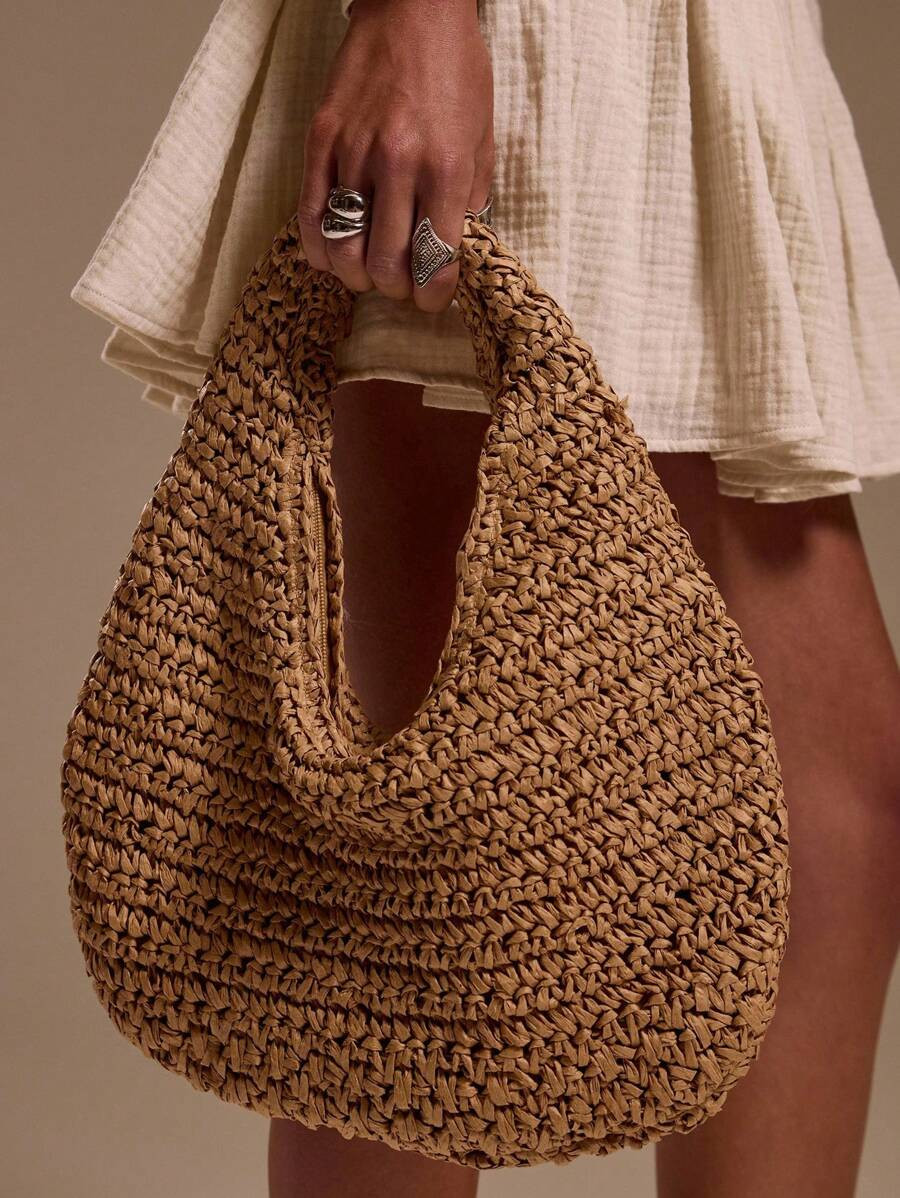 MUSERA Bolsa de Efeito de Palha Trançada | SHEIN
