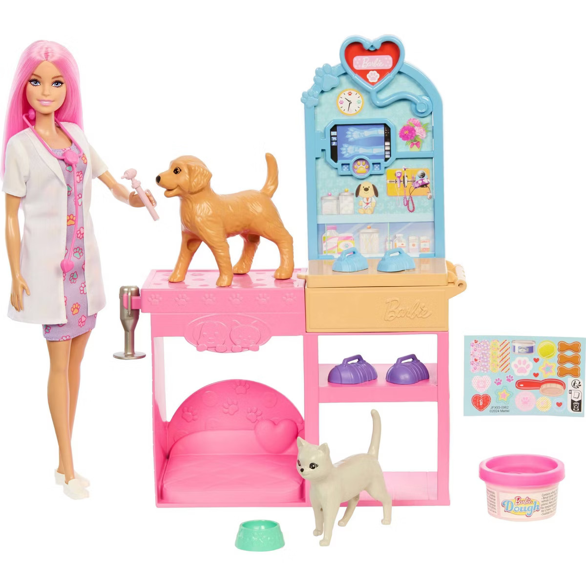 Barbie Fast Cast Veterinarian Clinic Playset with Pink Colored Hair Doll & 10+ Accessories | Target