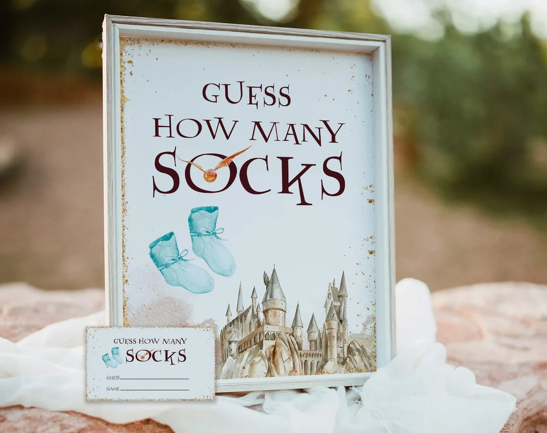 Wizard Themed Guess How Many Socks Game Editable Template, How Many Socks Game, Magic Socks Guess... | Etsy (US)