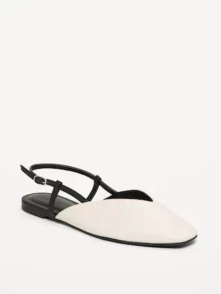 Almond-Toe Slingback Flats for Women | Old Navy (US)