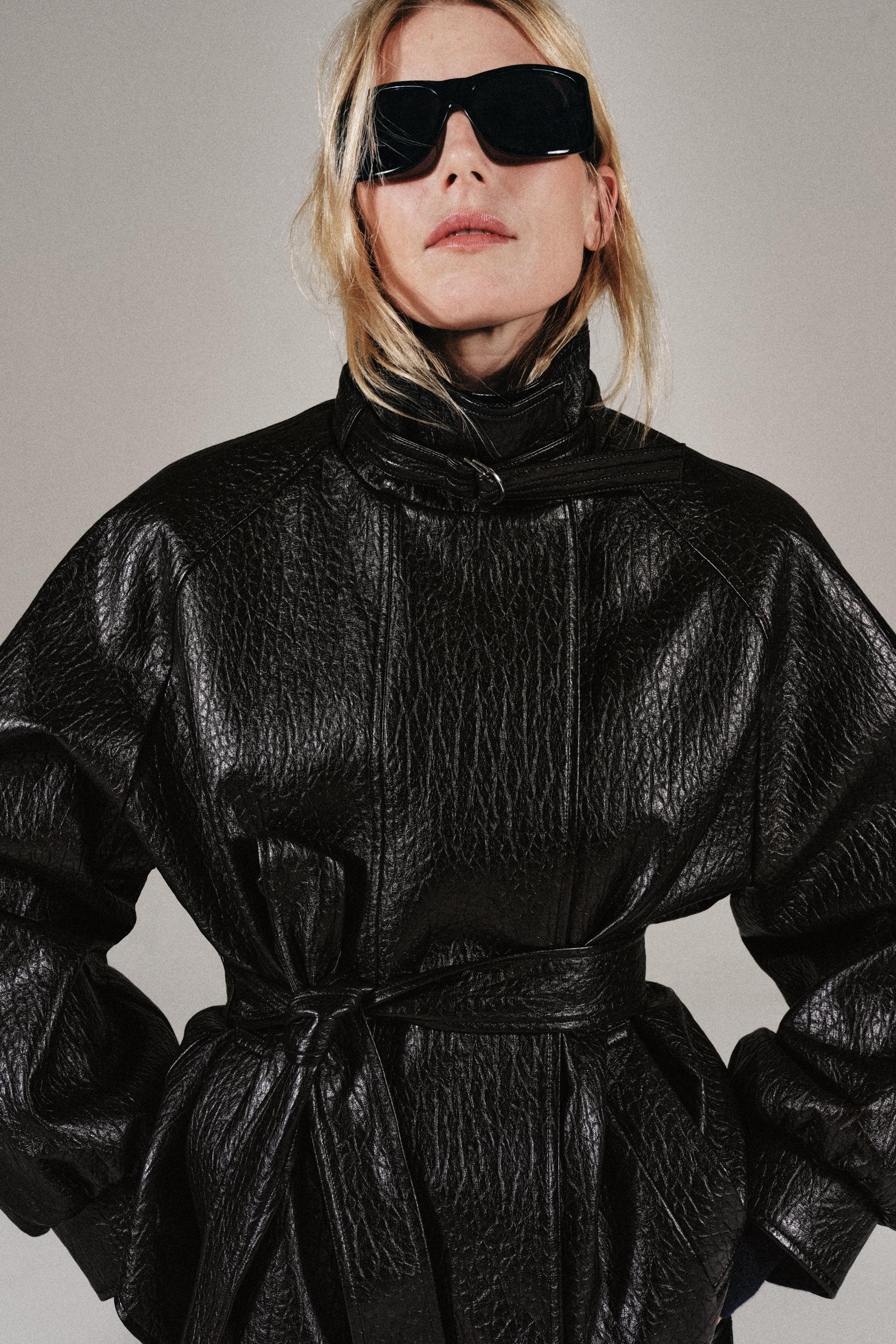 BELTED FAUX LEATHER JACKET | Zara US