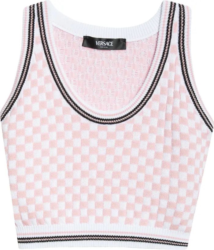 Check Wool & Cotton Jacquard Sweater Tank | Nordstrom
