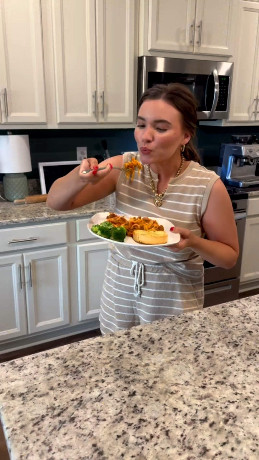 Sharing our fam’s baked spaghetti recipe below!

What you need:
•12 oz spaghetti (we use GF!)
•1 lb ground beef
•1 onion, diced
•28 oz jar spaghetti sauce
•8 oz cream cheese, softened
•1/8 tsp garlic powder
•1 tsp Italian seasoning
•pinch of garlic salt
•shredded mozzarella cheese

Directions
• Cook pasta according to package directions; drain.
•Brown ground beef and onion in a large skillet. Stir in spaghetti sauce.
•Combine cooked spaghetti, cream cheese, garlic, Italian seasoning, and garlic salt. Stir until creamy.
•Spread a thin layer of meat sauce in the bottom of a 9x13-inch baking dish. Add pasta mixture and top with remaining meat sauce.
•Sprinkle with Parmesan and mozzarella cheese.
•Bake at 350 for 30 minutes, until hot and bubbly.

Enjoy!! 🍝

#LTKmomlife #LTKdayinmylife #LTKHome