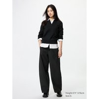 Uniqlo - Jersey Barrel Leg Trousers (longer) - Black - XXS | UNIQLO (UK)
