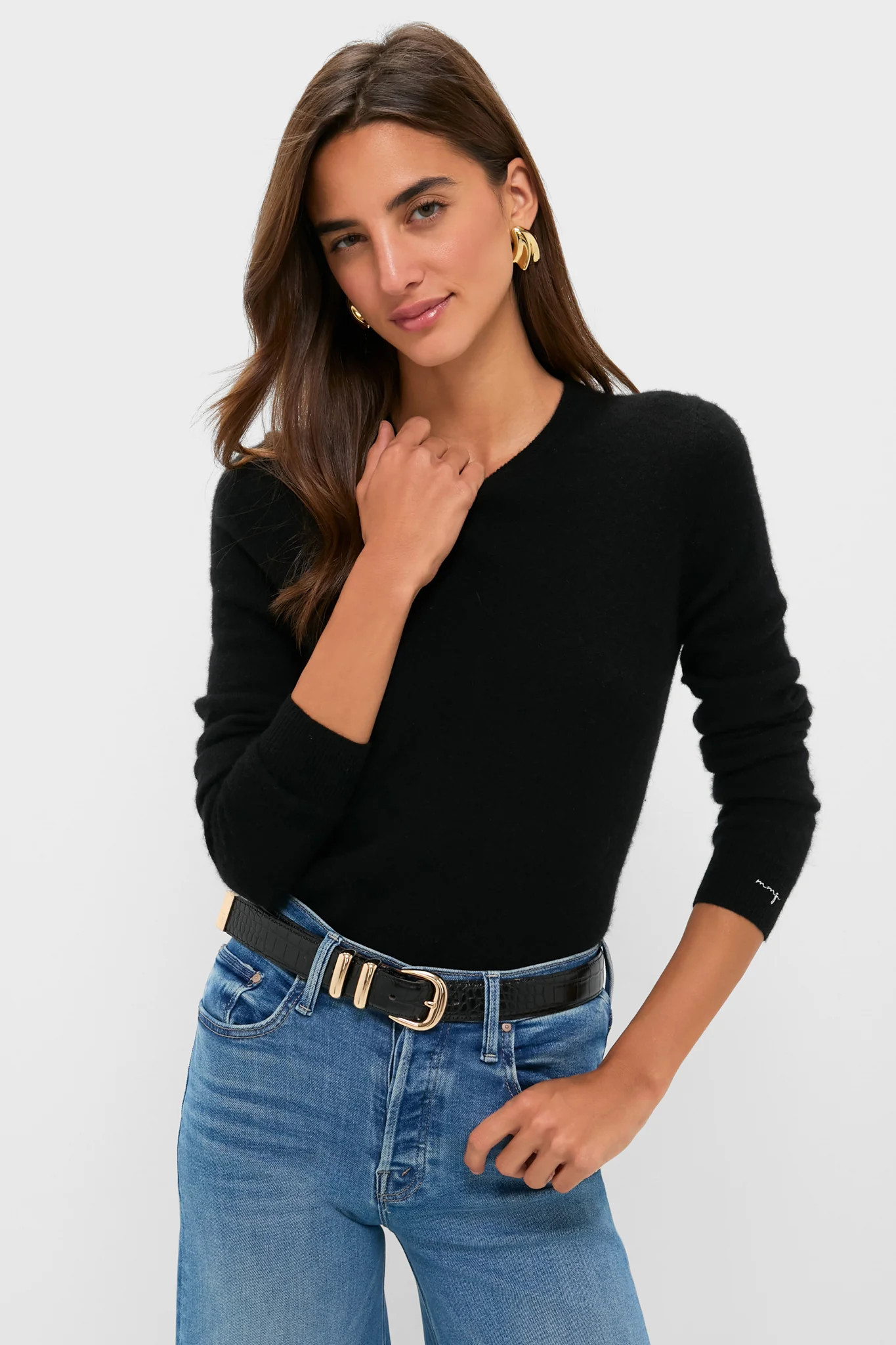 Black Cashmere Elizabeth Crewneck | Tuckernuck (US)