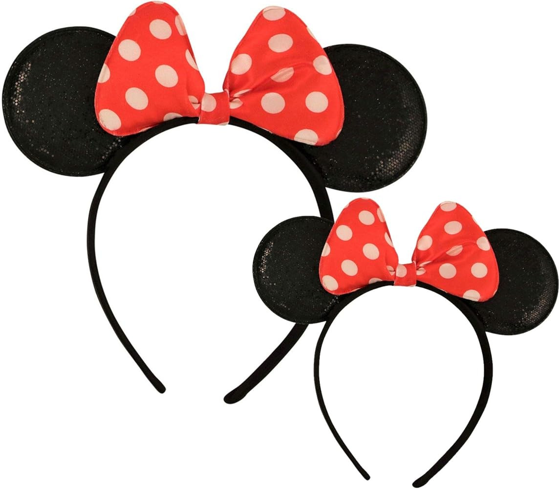Disney Minnie Mouse Ears, Set of 2 Headbands for Mommy and Me, Matching for Adult and Little Girl | Amazon (US)