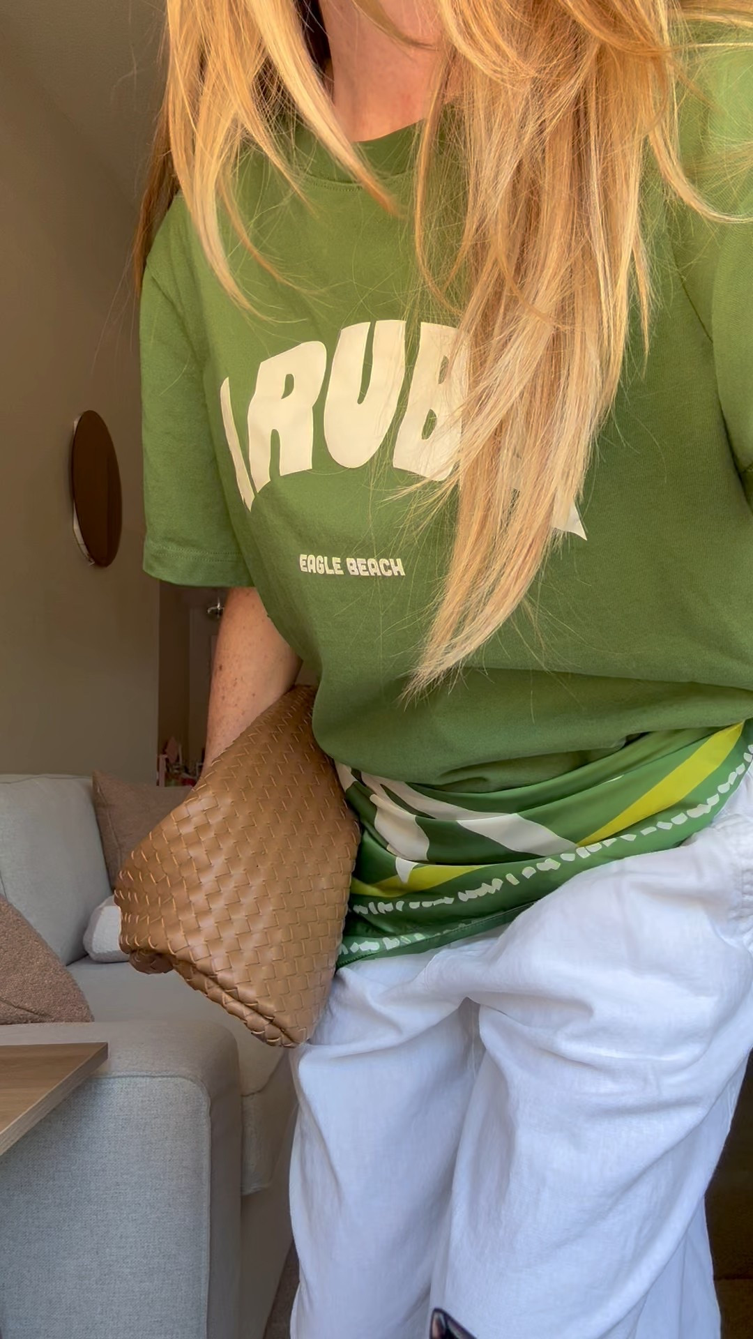 I couldn’t find the exact H&M tee but these are same one but different print. The key to the look is match the scarf and tee to the same color story! 
I got a size medium in the shirt, and Small in pant!

#LTKFindsUnder100 #LTKFindsUnder50 #LTKTravel