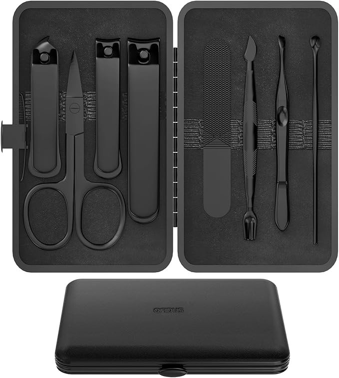 Precision 8 Pieces Men’s Nail Grooming Travel Kit, Stainless Steel Manicure Set with Fingernail... | Amazon (US)