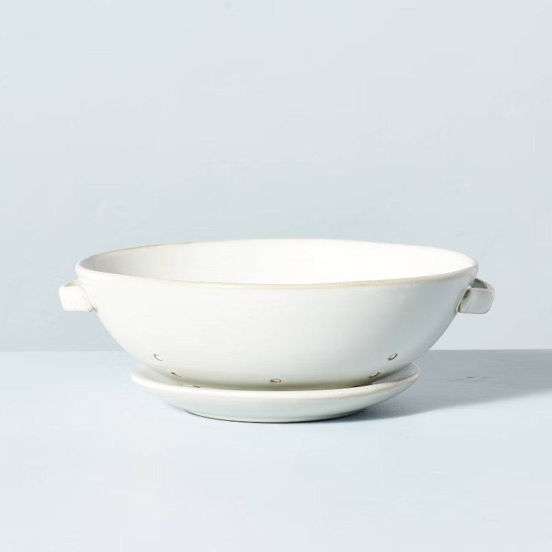 Stoneware Berry Bowl with Removable Saucer Sour Cream - Hearth & Hand™ with Magnolia | Target
