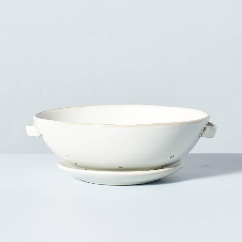 Stoneware Berry Bowl with Removable Saucer Sour Cream - Hearth & Hand™ with Magnolia | Target