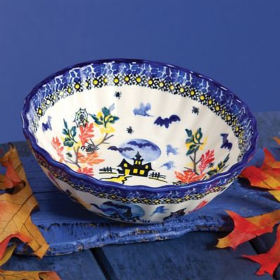 2022 Edition Halloween Polish Pottery Wavy Bowl - Etsy | Etsy (US)
