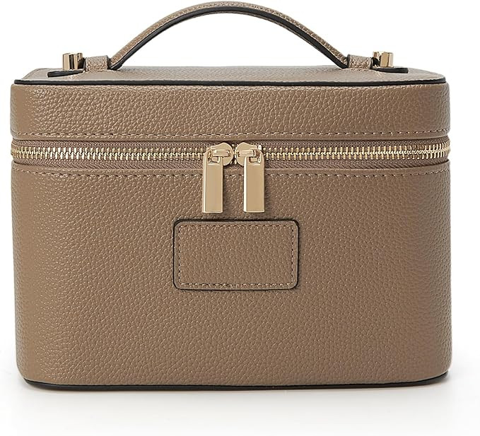 Makeup Bag Vanity Case for Women Leather Cosmetic Bag Travel Toiletry Bags Portable Makeup Organi... | Amazon (US)
