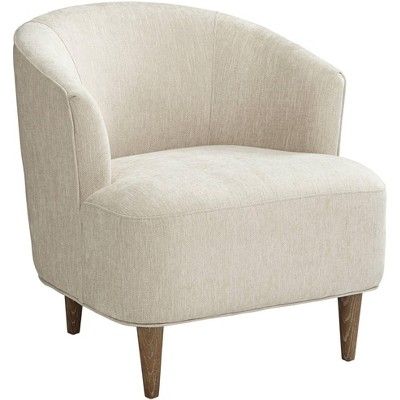 55 Downing Street Herringbone Beige Fabric Modern Accent Chair | Target