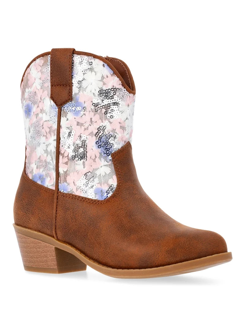 Madden NYC Little and Big Girls Embellished Western Boots, Wide Calf | Walmart (US)